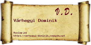 Várhegyi Dominik névjegykártya