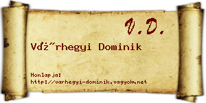 Várhegyi Dominik névjegykártya